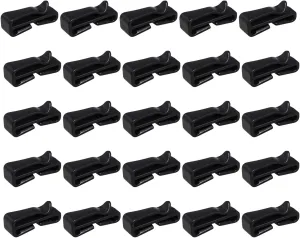25PCS Black Plastic Webbing Holder Inside Diameter 25mm Hiking Camping Outdoor Backpacking Helmet Goggle Strap Keeping Clip Buckle Accessory