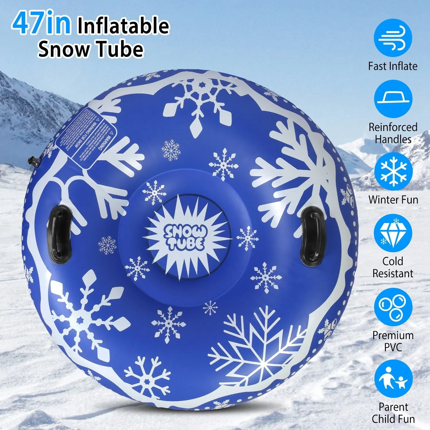 47-Inch Inflatable Snow Tube
