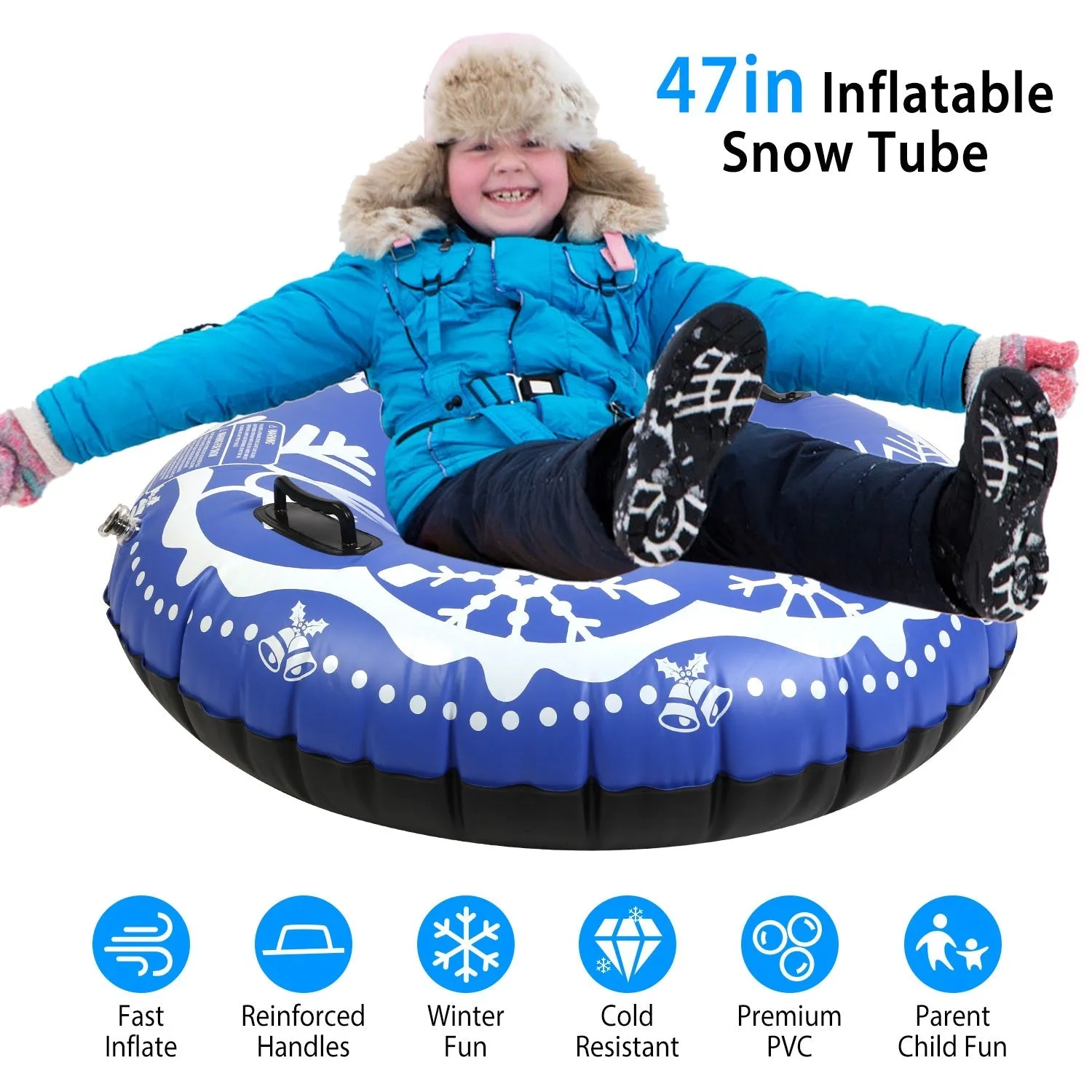 47-Inch Inflatable Snow Tube