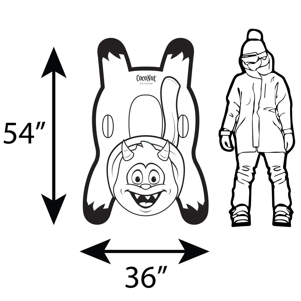 CocoNut Outdoor Yeti Racer Inflatable Snow Sled 54x36 inches