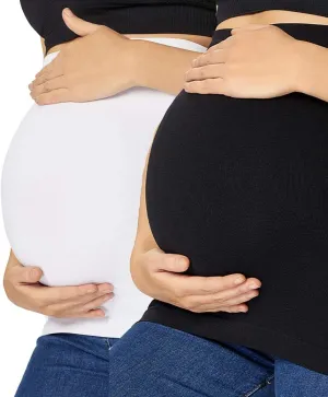 Combination of Maternity Shirts Extenders and Pants Waist Extenders, Seamless Maternity Belly Band
