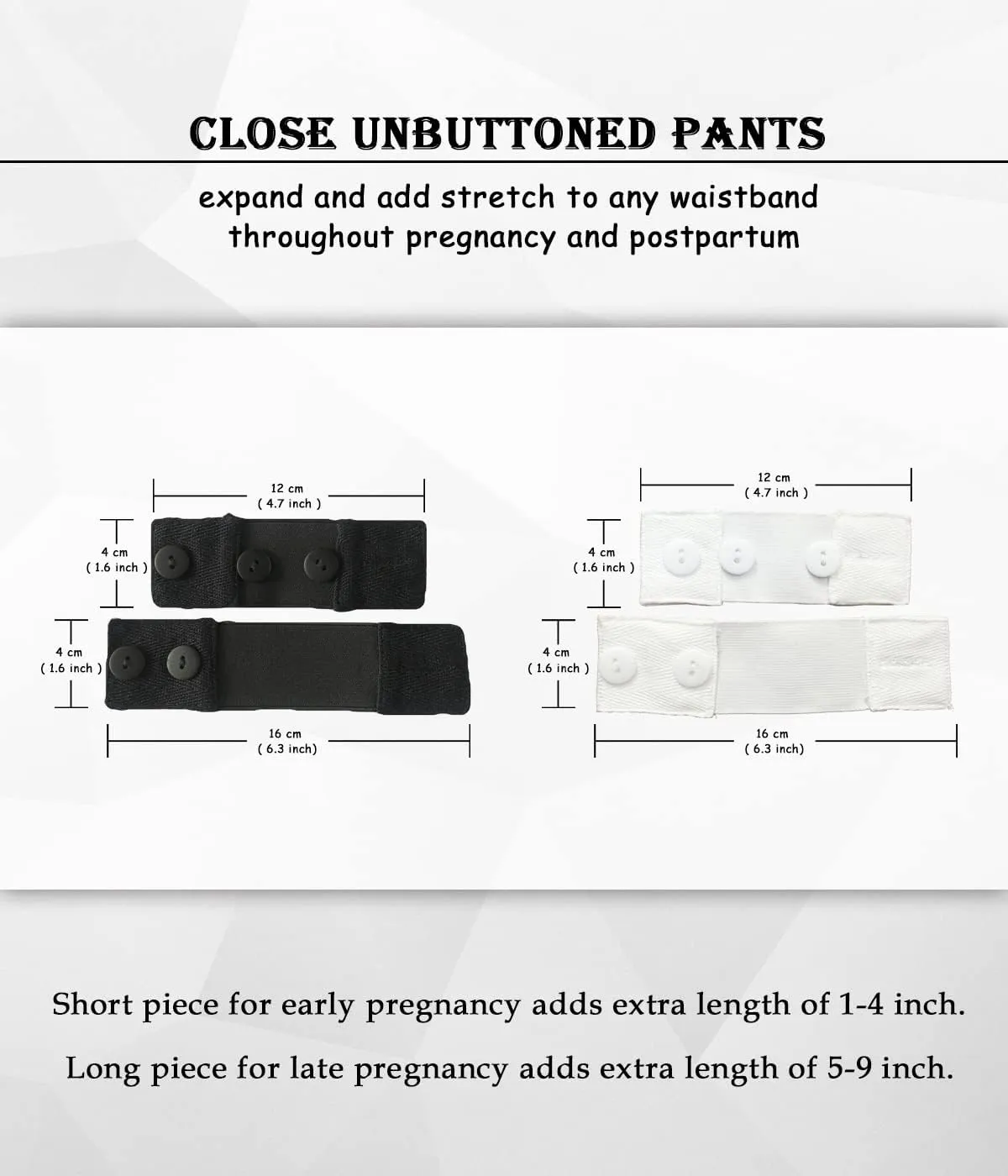 Combination of Maternity Shirts Extenders and Pants Waist Extenders, Seamless Maternity Belly Band
