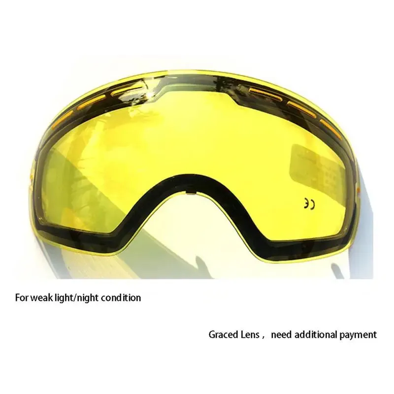 COPOZZ Double Glare Lenses Ski Goggles Polarized Professional Ski Glasses Conjunction with GOG-201 Yellow Lens For Weak Light