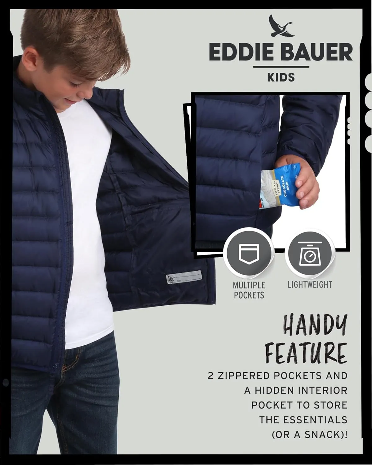 Eddie Bauer Kids' Jacket - CirrusLite Weather Resistant Down Coat for Boys and Girls- Insulated Quilted Bubble Puffer (5-20)