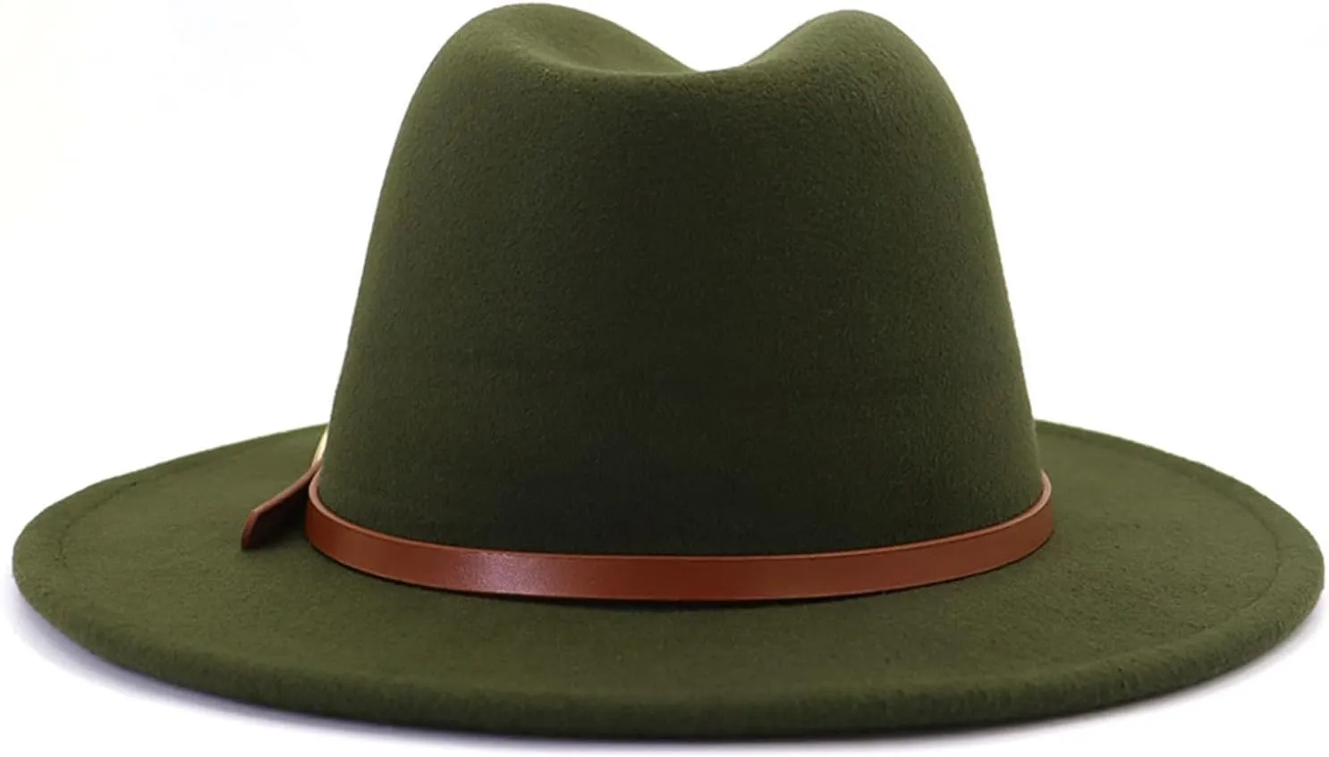 Fedora Hats for Men Women Felt Jazz Hat Wide Brim Panama Hat with Belt Buckle