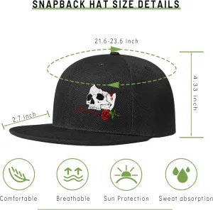 Flat Bill Hats for Men Snapback Skull Hats Black Hat for Teen Boys Skateboard Hats Baseball Cap Flat Bill Hats for Men Snapback Skull Hats Black Hat for Teen Boys Skateboard Hats Baseball Cap