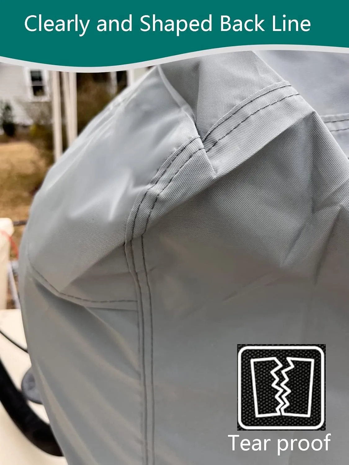 FLYMEI Outboard Motor Cover Fit 150-225 HP Motor, Full Boat Motor Cover Waterproof 600D Heavy Duty Oxford Fabric with PVC Coating, Windproof Outboard Engine Hood Covers with Zipper, Universal, Grey