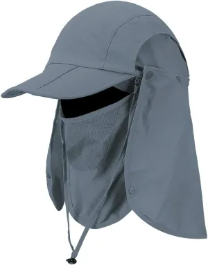 Foldable Sun Cap, Fishing Hats, UPF 50  Protection Caps with Face Mask Neck Flap Foldable Sun Cap, Fishing Hats, UPF 50  Protection Caps with Face Mask Neck Flap