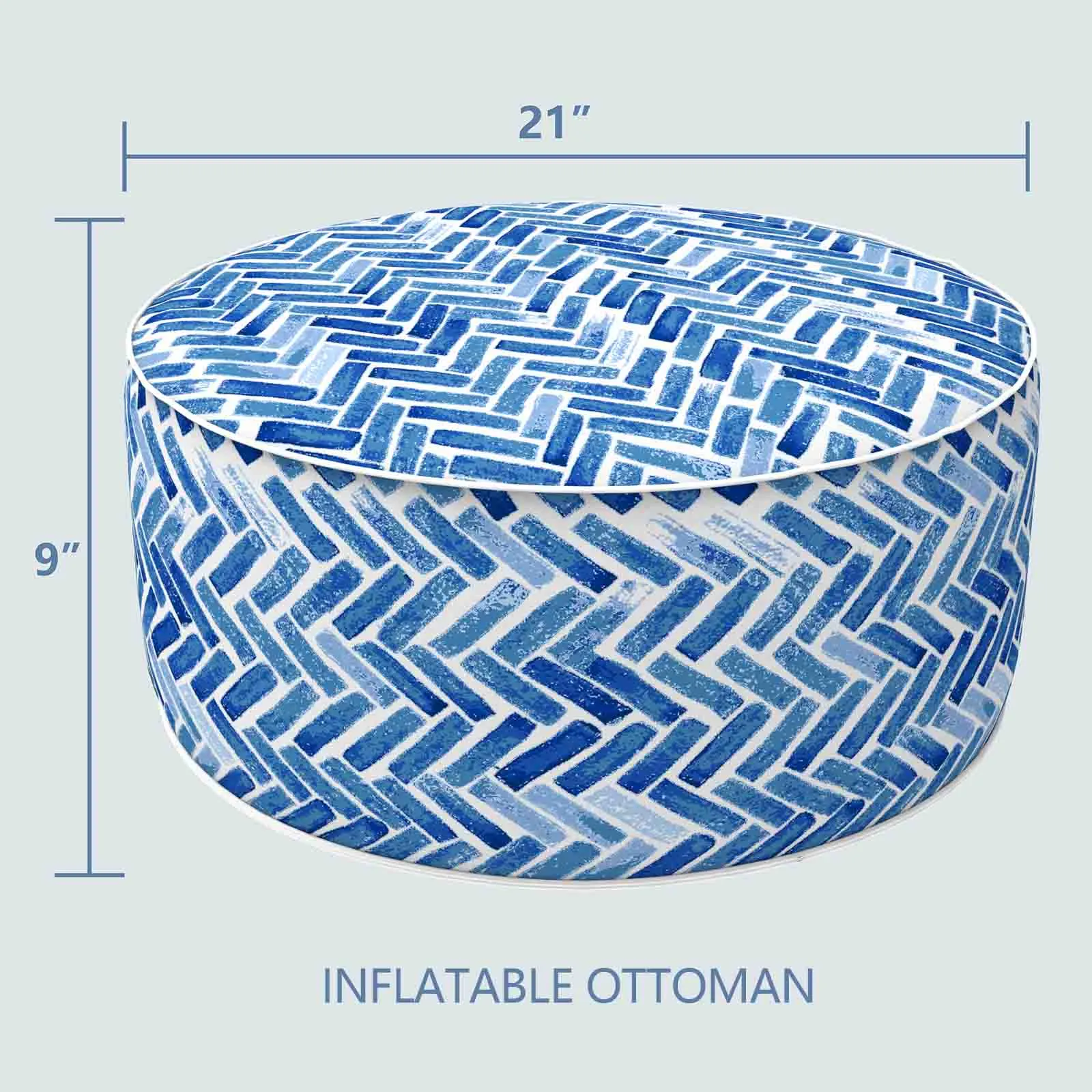 Inflatable Ottoman Blue Home-Blue Bricks LVTXIII Outdoor