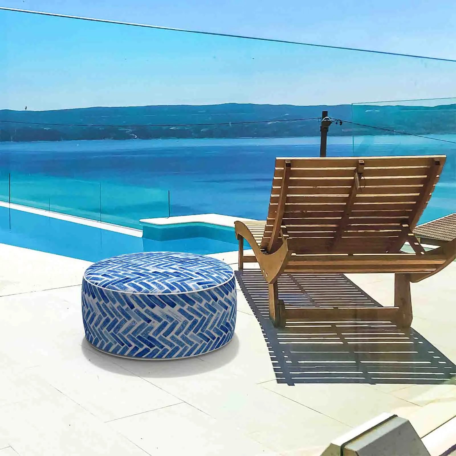 Inflatable Ottoman Blue Home-Blue Bricks LVTXIII Outdoor