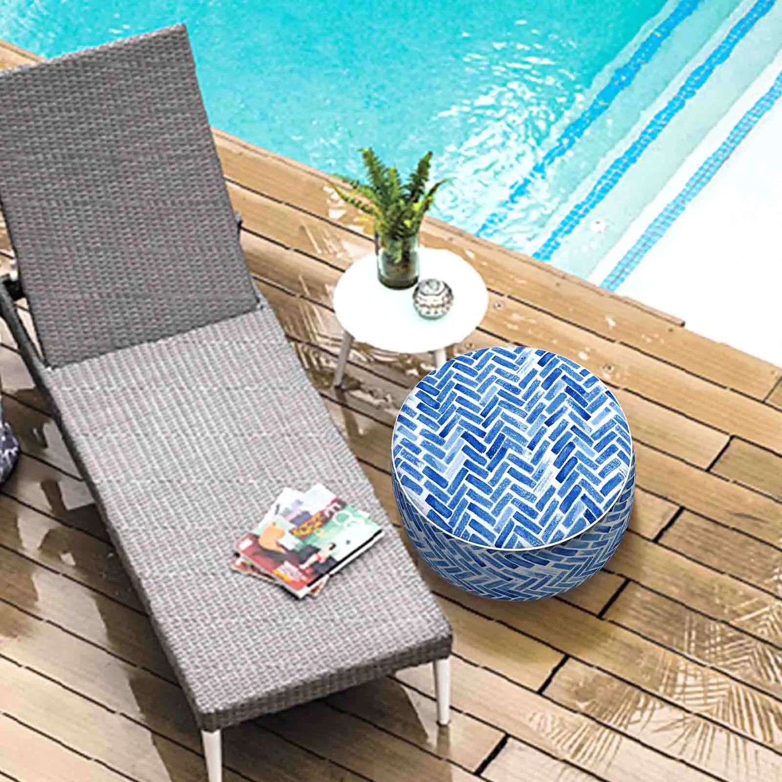 Inflatable Ottoman Blue Home-Blue Bricks LVTXIII Outdoor