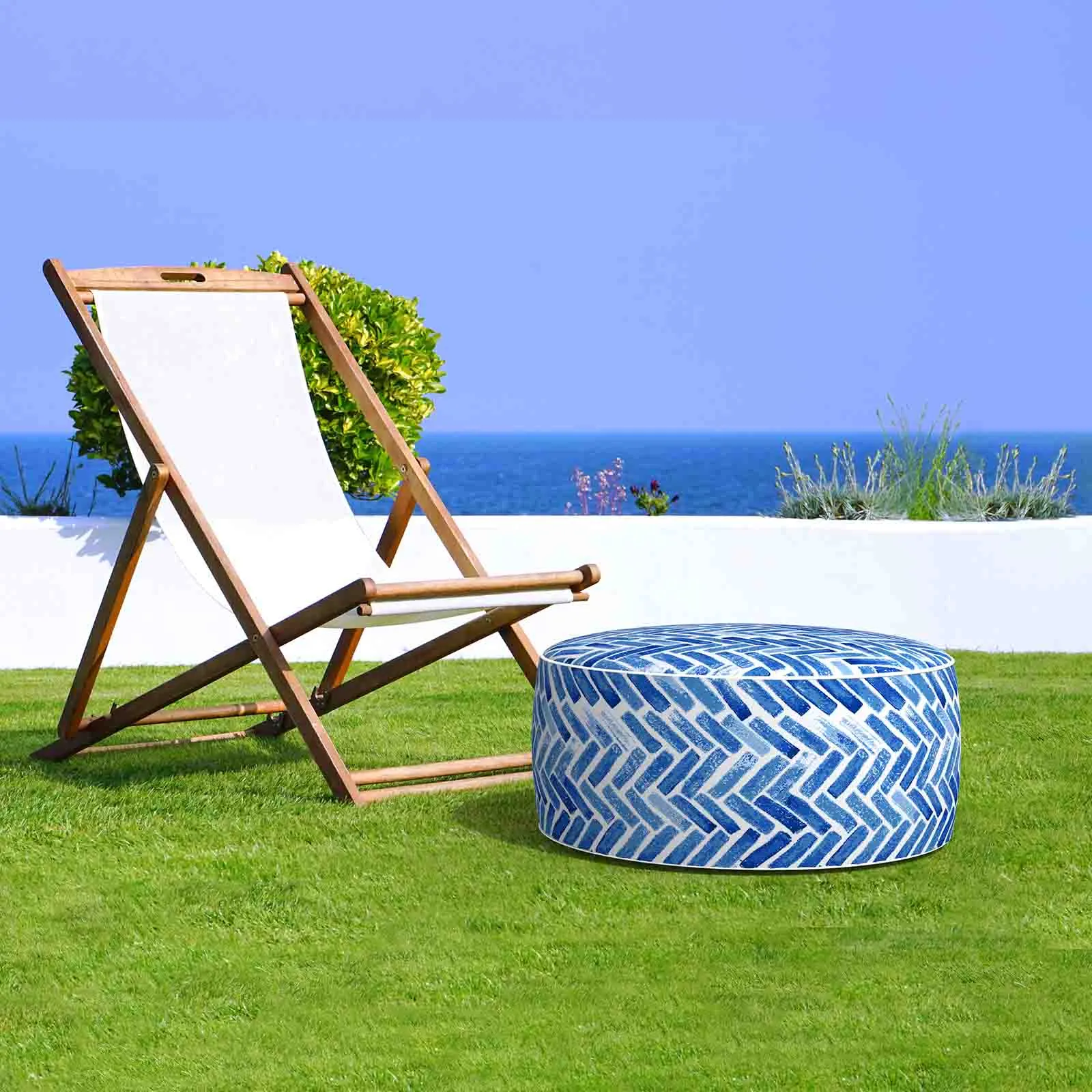 Inflatable Ottoman Blue Home-Blue Bricks LVTXIII Outdoor