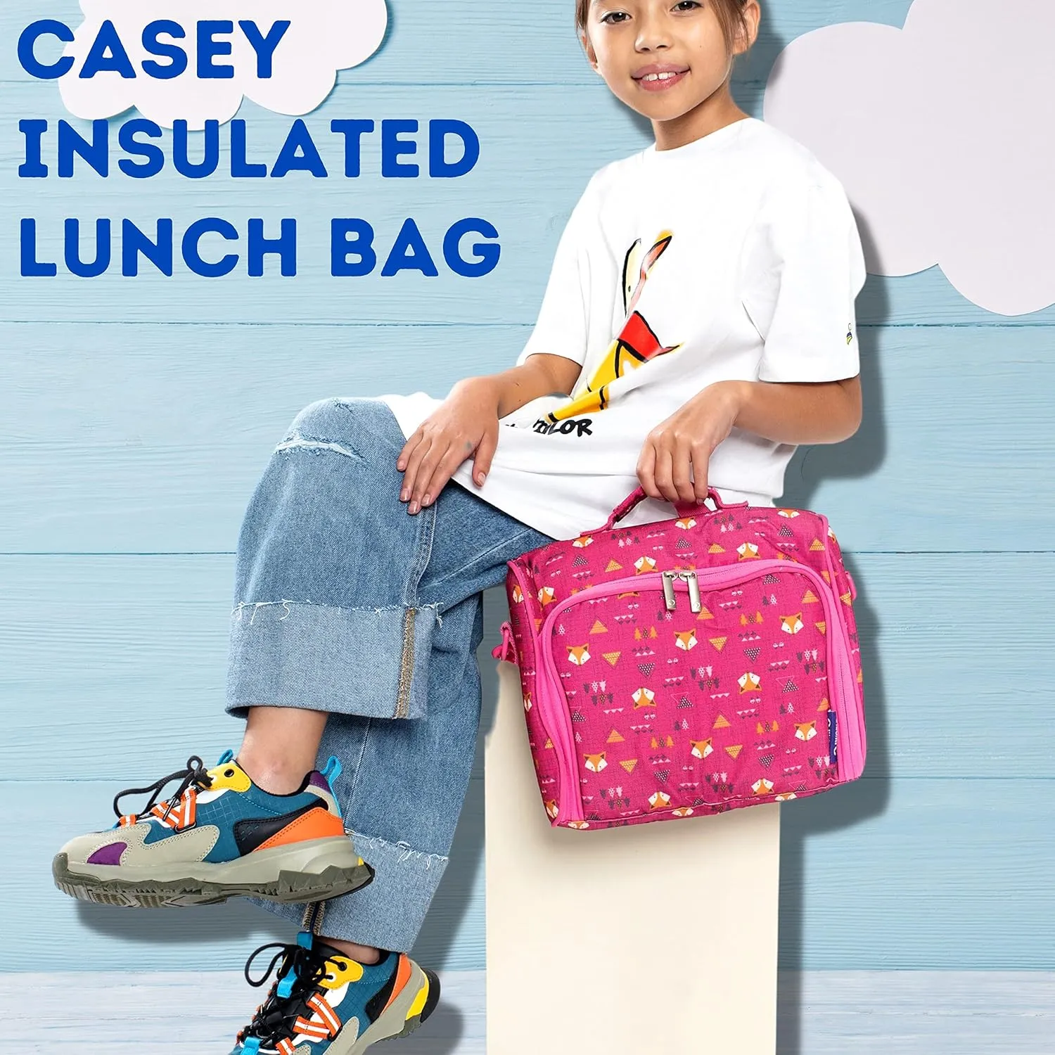 J World New York Casey Girls Lunch Bag. Cute Insulated Lunch-Box for Women, Blue Raspberry