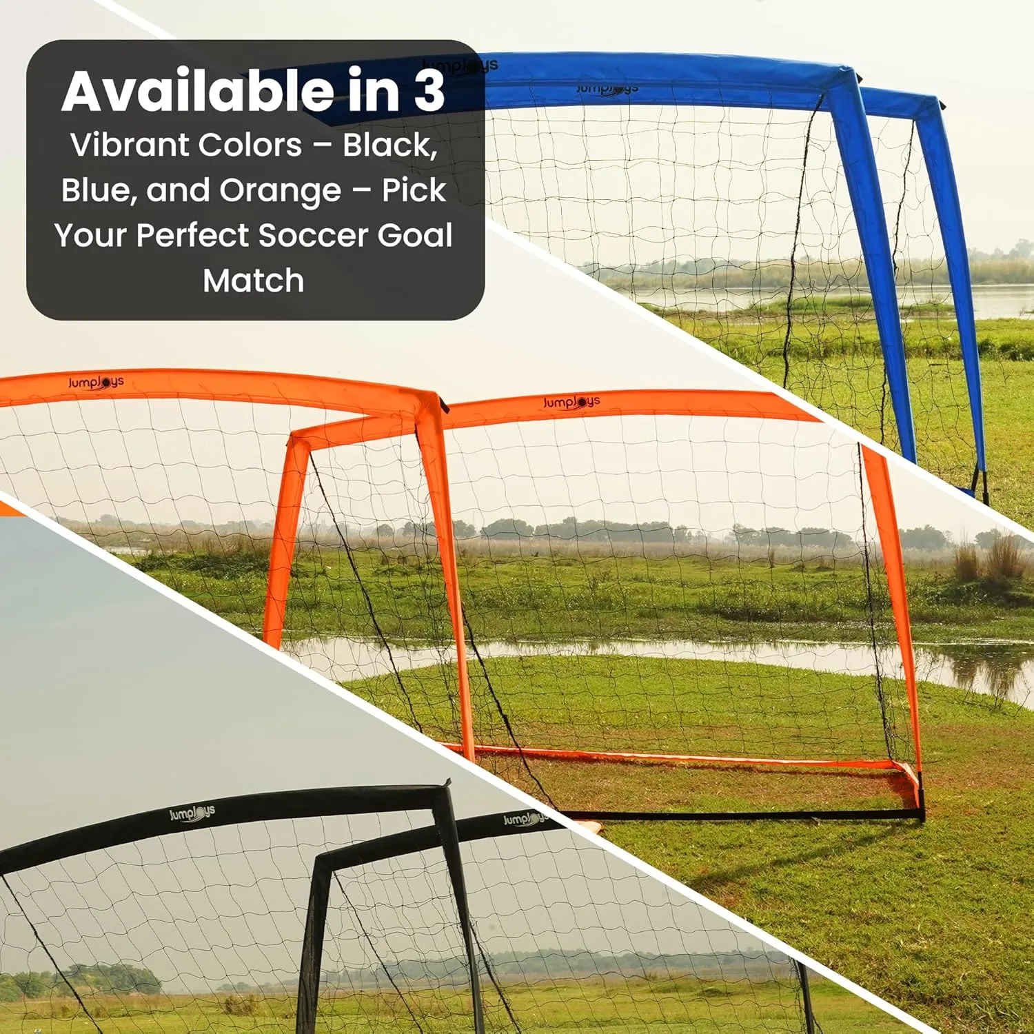 Kids Soccer Goal for Backyard| 6x4 ft Portable Pop Up Soccer Goal Kids Soccer Net | Practice Soccer Net in Multiple Colors | Single Net, Set of Two, Double with Accessories