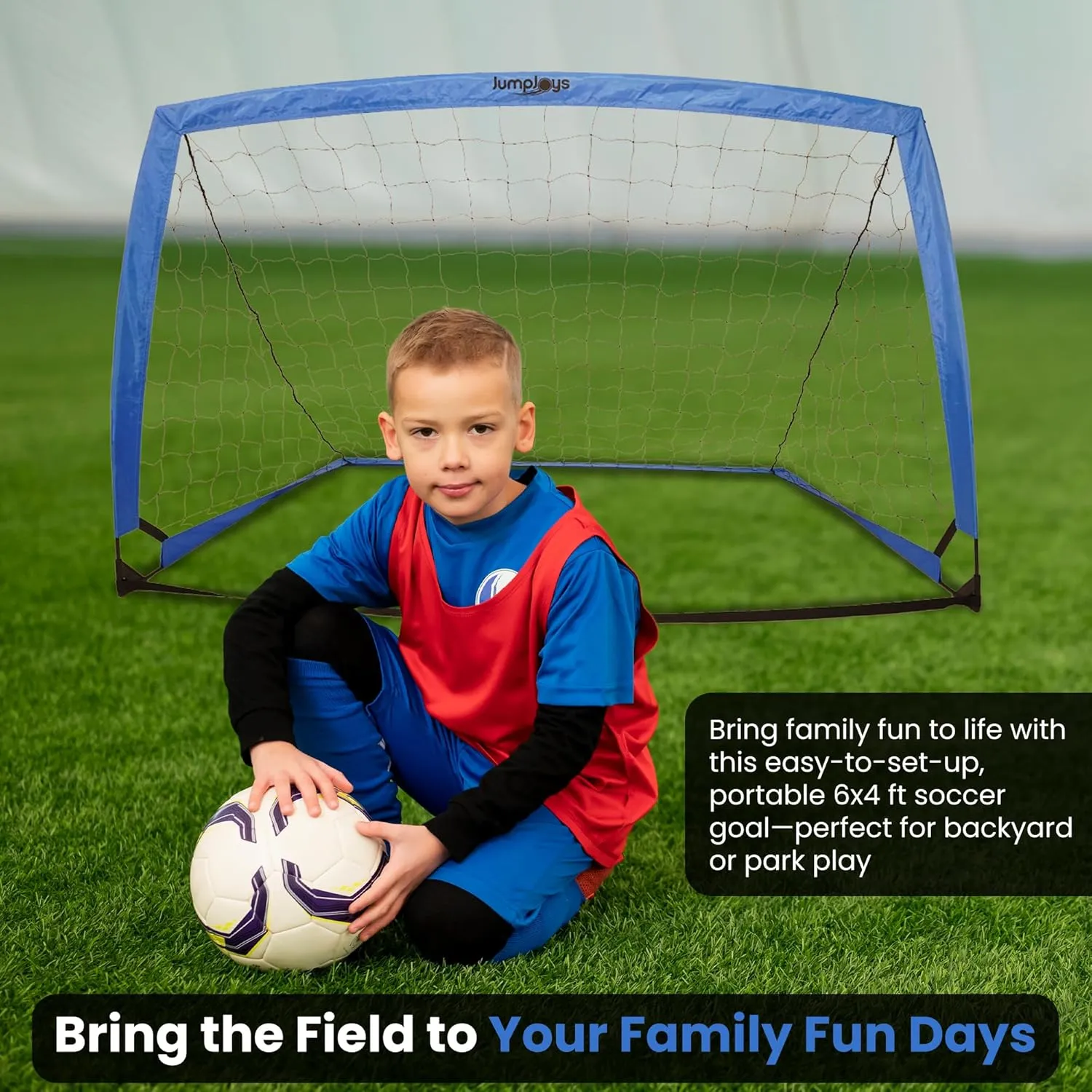 Kids Soccer Goal for Backyard| 6x4 ft Portable Pop Up Soccer Goal Kids Soccer Net | Practice Soccer Net in Multiple Colors | Single Net, Set of Two, Double with Accessories