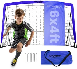 Kids Soccer Goal for Backyard| 6x4 ft Portable Pop Up Soccer Goal Kids Soccer Net | Practice Soccer Net in Multiple Colors | Single Net, Set of Two, Double with Accessories
