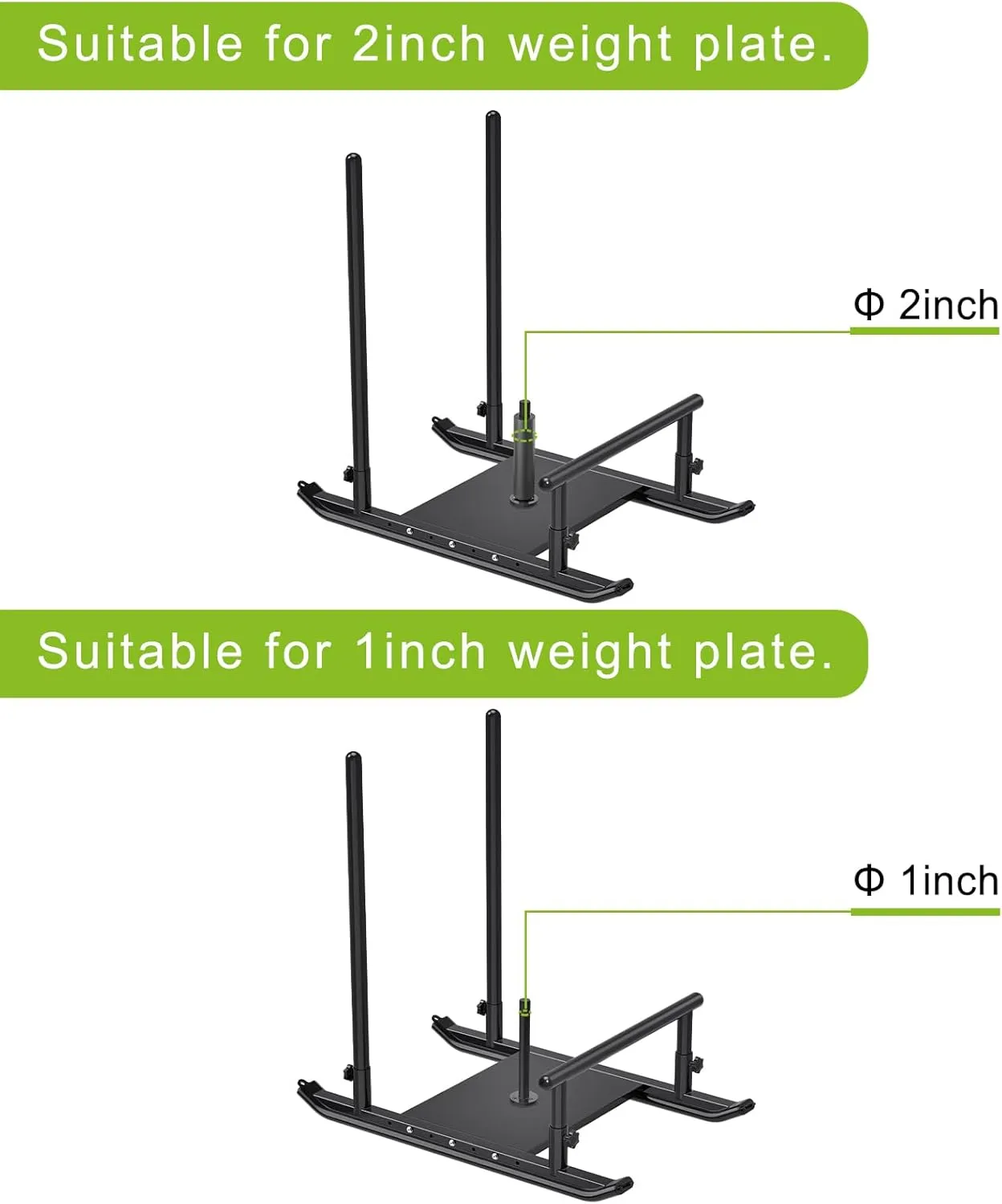 Kipika Weight Sled, Fitness Sled, Fitness Strength Training Sled, Speed Training Sled - Heavy-Duty Weight Training Equipment for Muscle Building and Explosive Power - Suitable for 1 & 2 Weight Plate