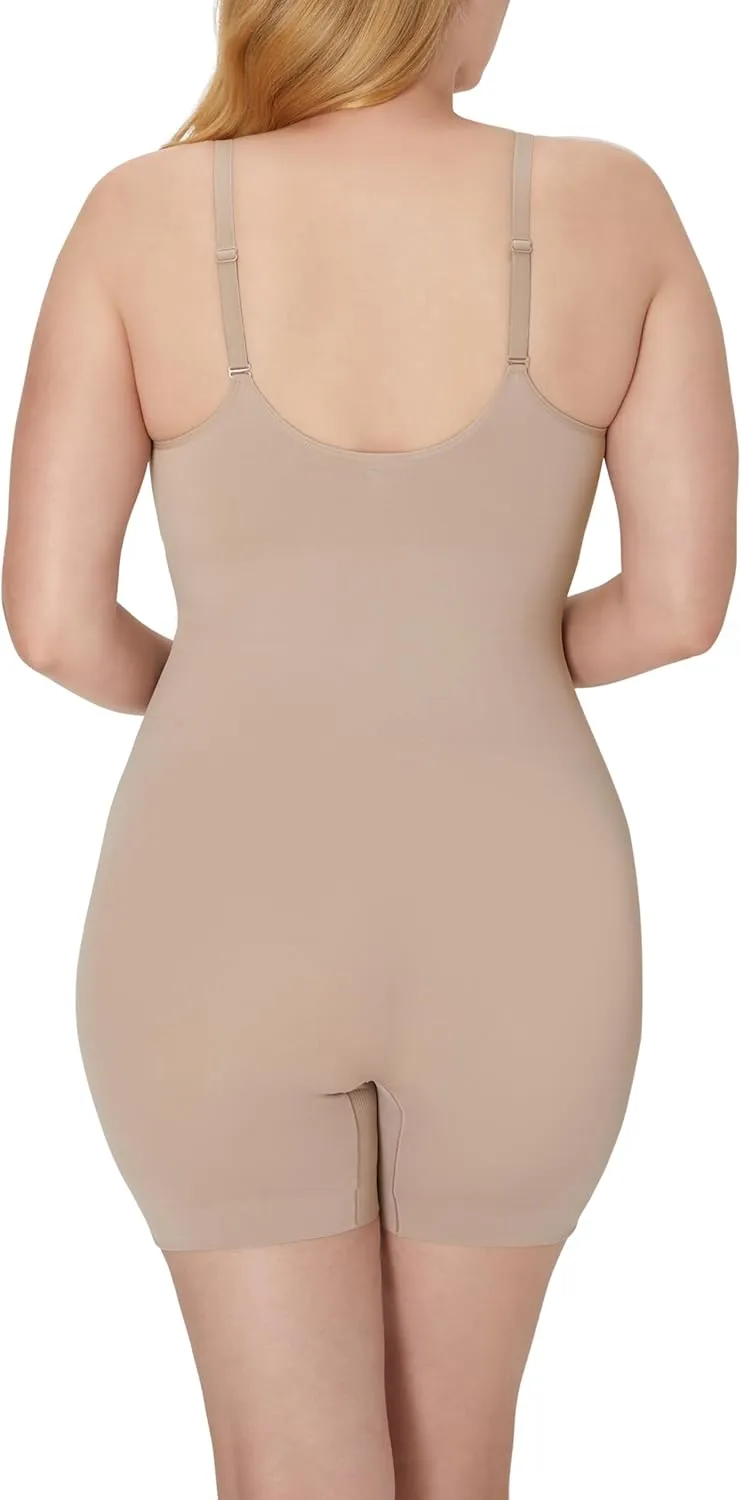 Maidenform Womens Seamless Shapewear, Tummy Control Mid-thigh Bodysuit, Slimmer Short Body Suit
