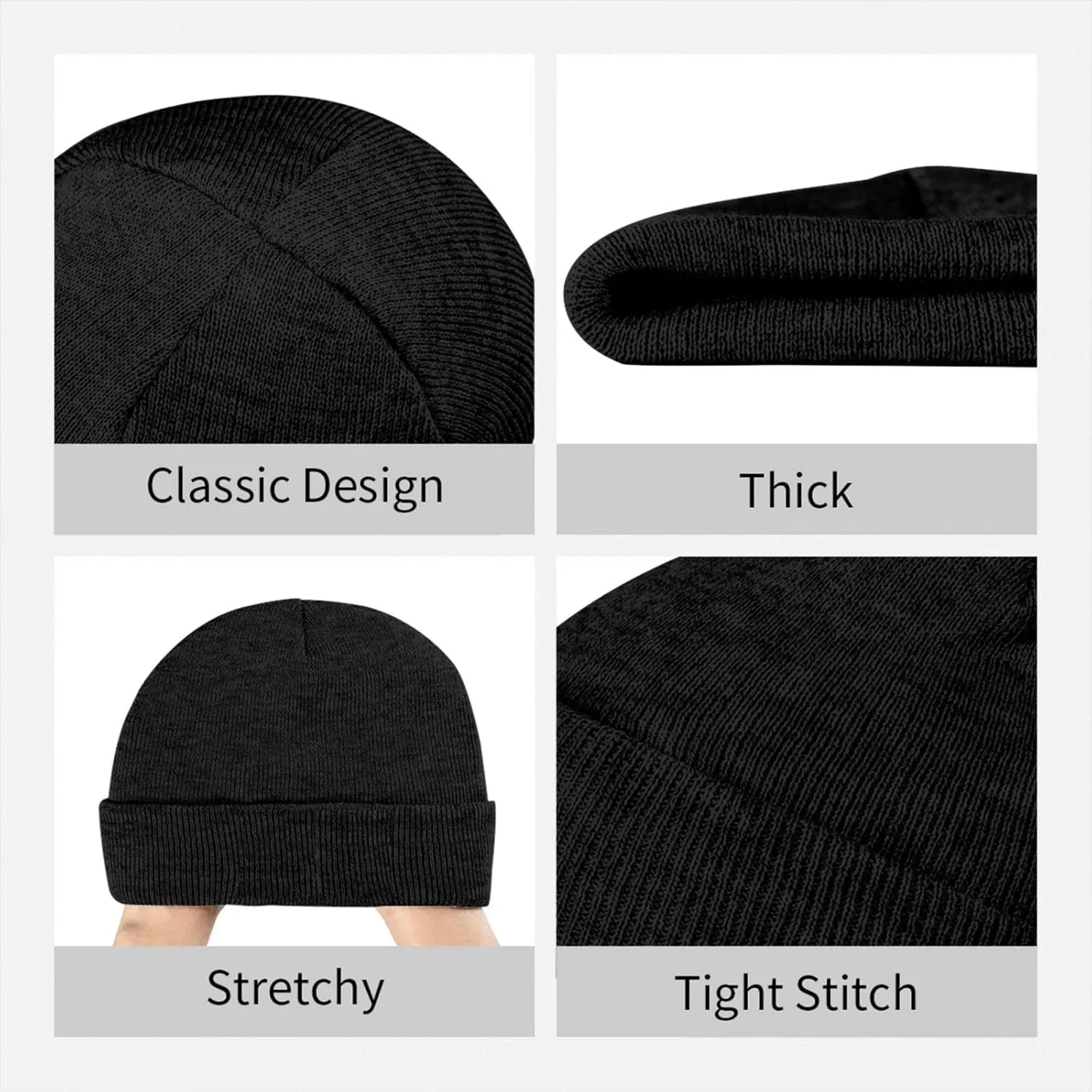 Men's Warm Winter Hats Army Sapper American Acrylic Knit Cuff Beanie Cap
