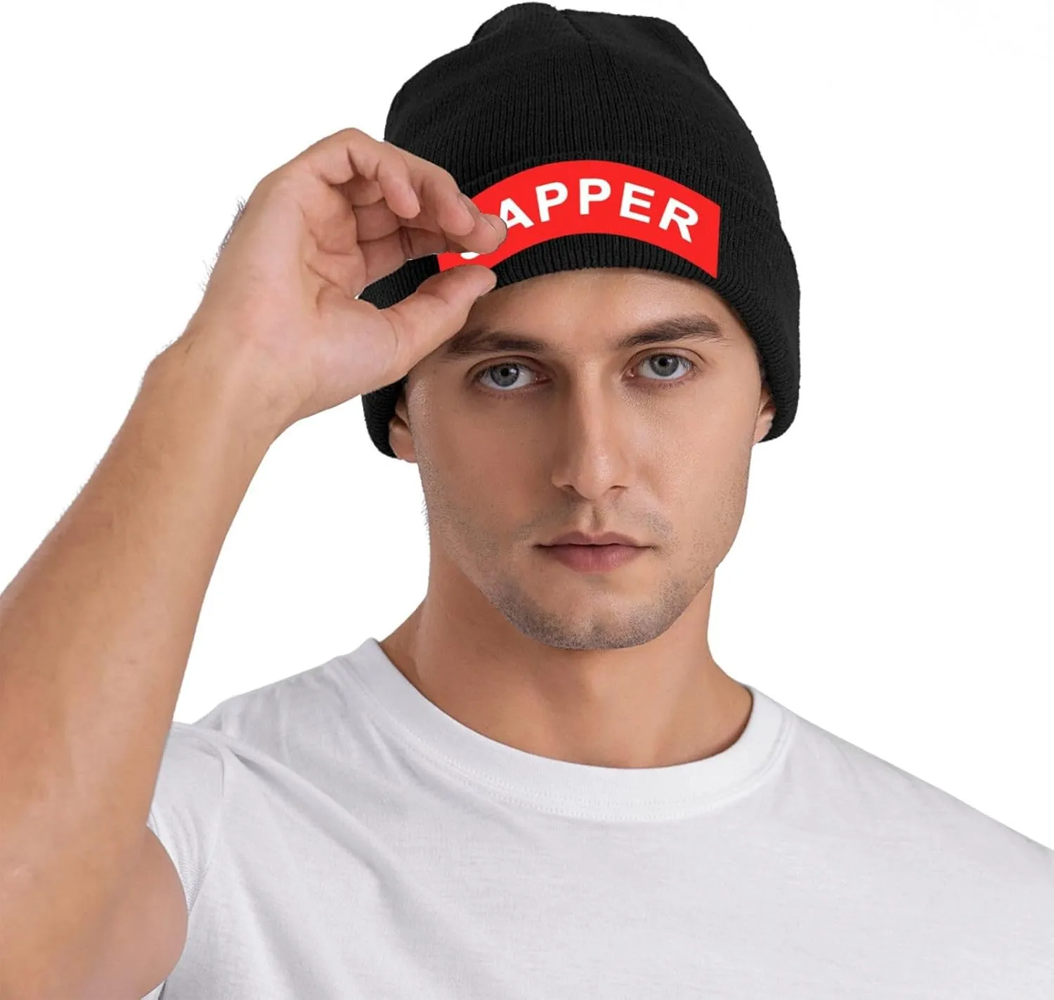 Men's Warm Winter Hats Army Sapper American Acrylic Knit Cuff Beanie Cap