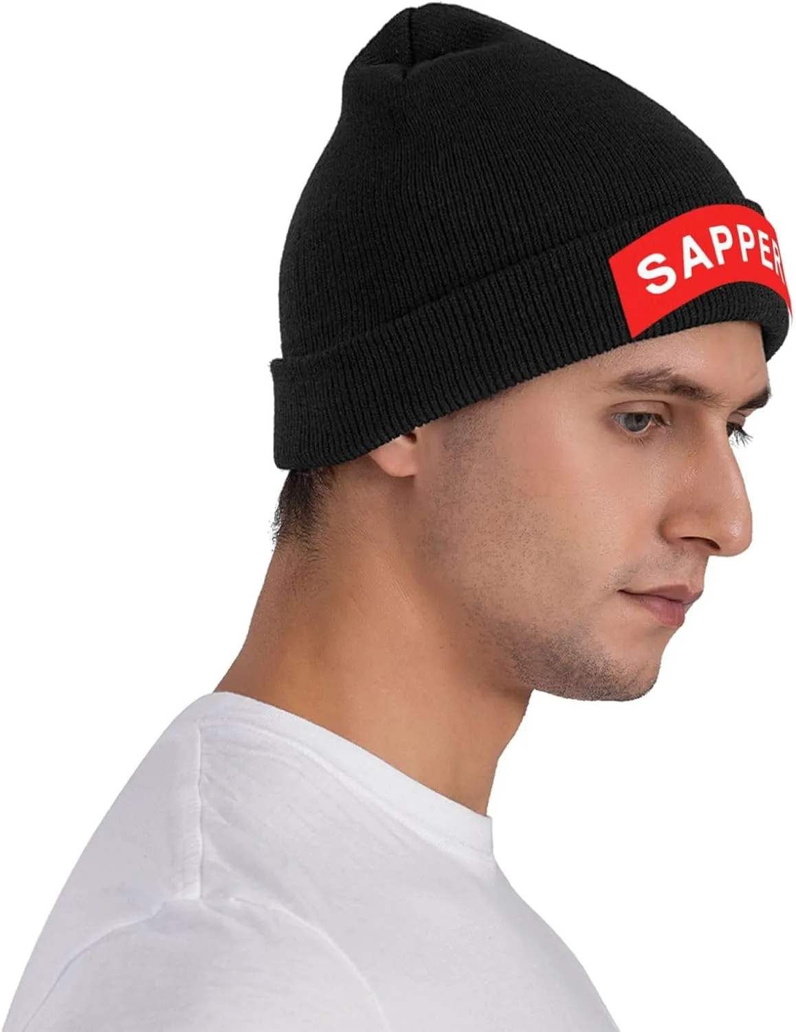 Men's Warm Winter Hats Army Sapper American Acrylic Knit Cuff Beanie Cap