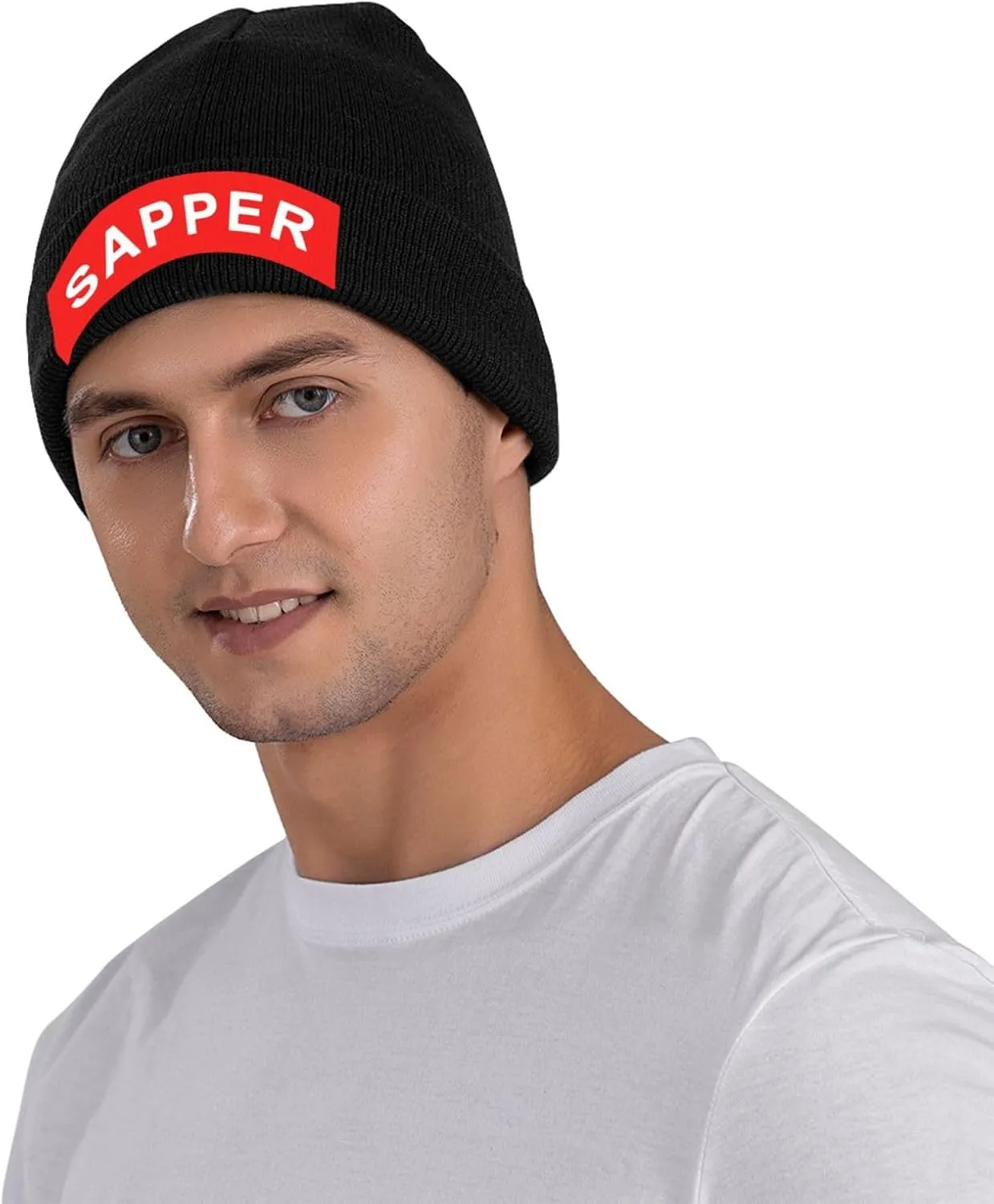 Men's Warm Winter Hats Army Sapper American Acrylic Knit Cuff Beanie Cap