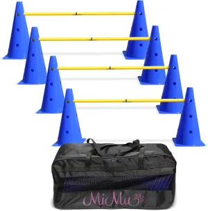 MiMu Hurdle Cone Set  Training Cones and Agility Poles  Adjustable Agility Ladder Speed Training Equipment for Pets