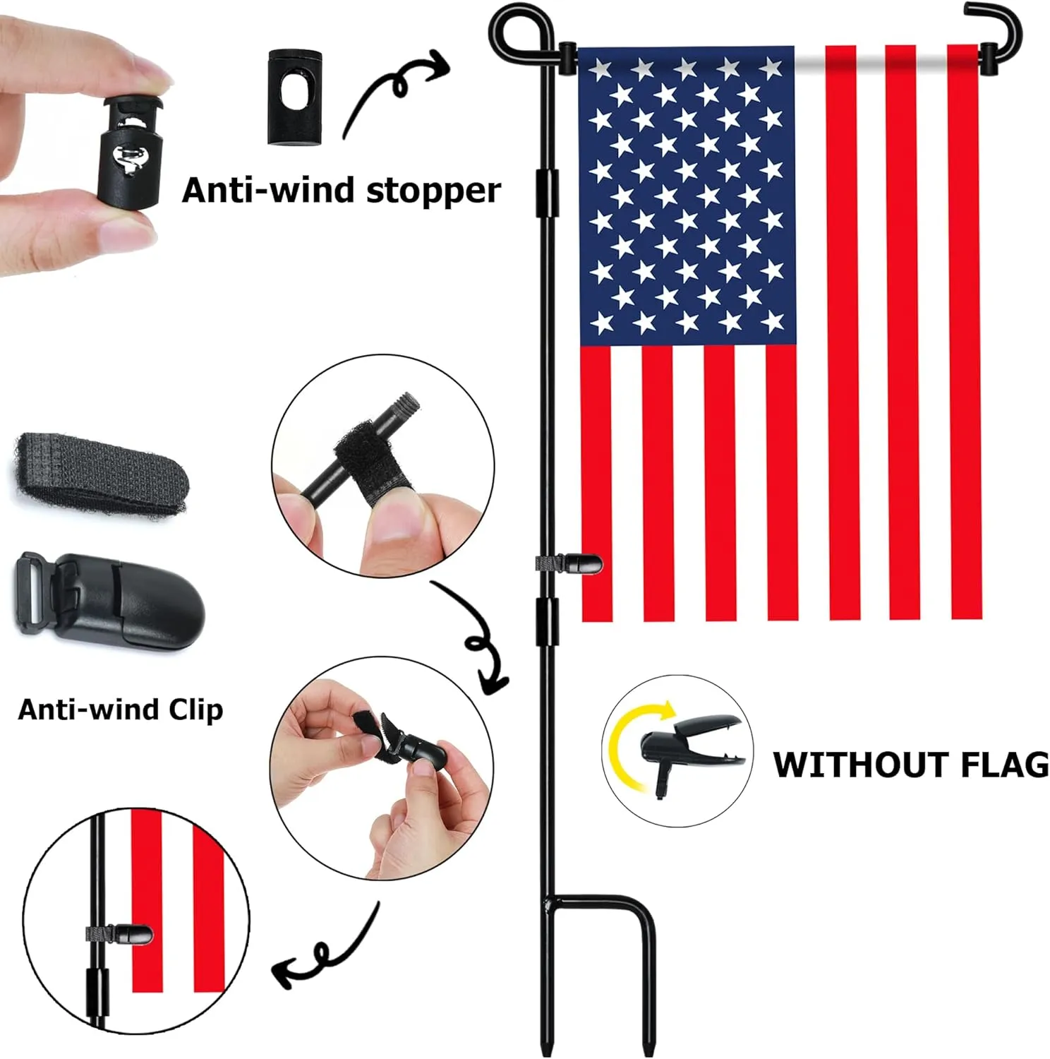 Nirohee Garden Flag Stands,Garden Flags Holders,Yard Flag Stands,Garden Glag Pole,Garden Flag Holders For 12.5" Flags In Width