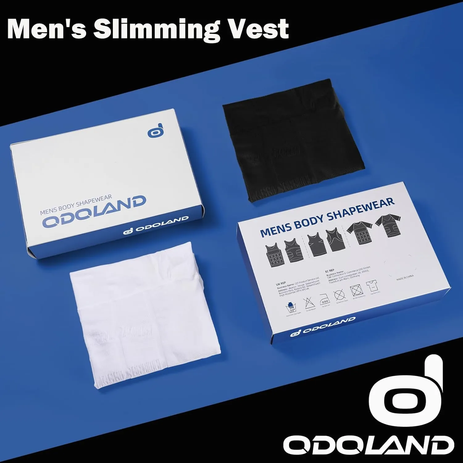 Odoland Men's Body Shaper Slimming Shirt Tummy Vest Thermal Compression Base Layer Slim Muscle Tank Top Shapewear