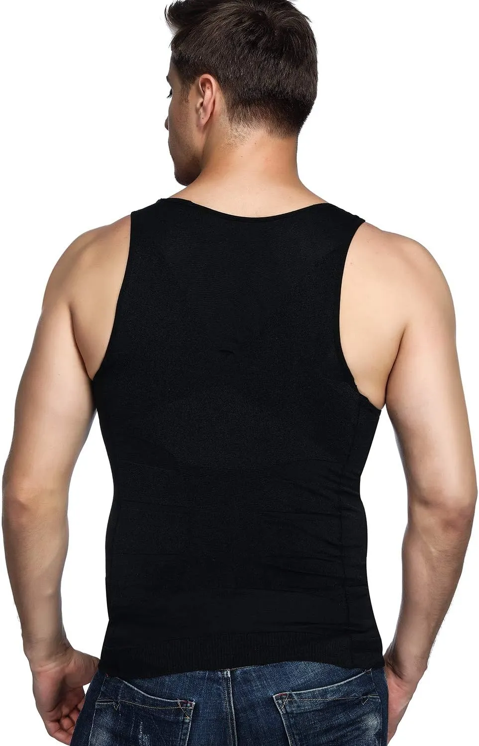 Odoland Men's Body Shaper Slimming Shirt Tummy Vest Thermal Compression Base Layer Slim Muscle Tank Top Shapewear