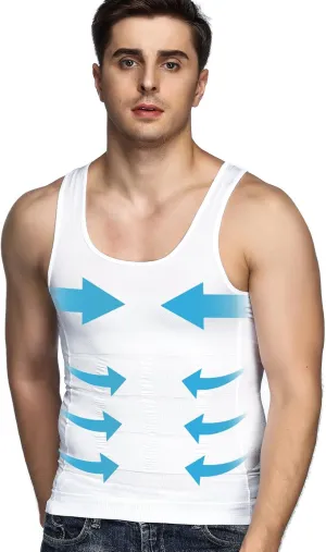 Odoland Men's Body Shaper Slimming Shirt Tummy Vest Thermal Compression Base Layer Slim Muscle Tank Top Shapewear
