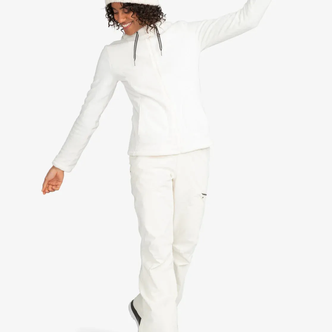 Roxy Tundra Fleece Egret - Black Cord
