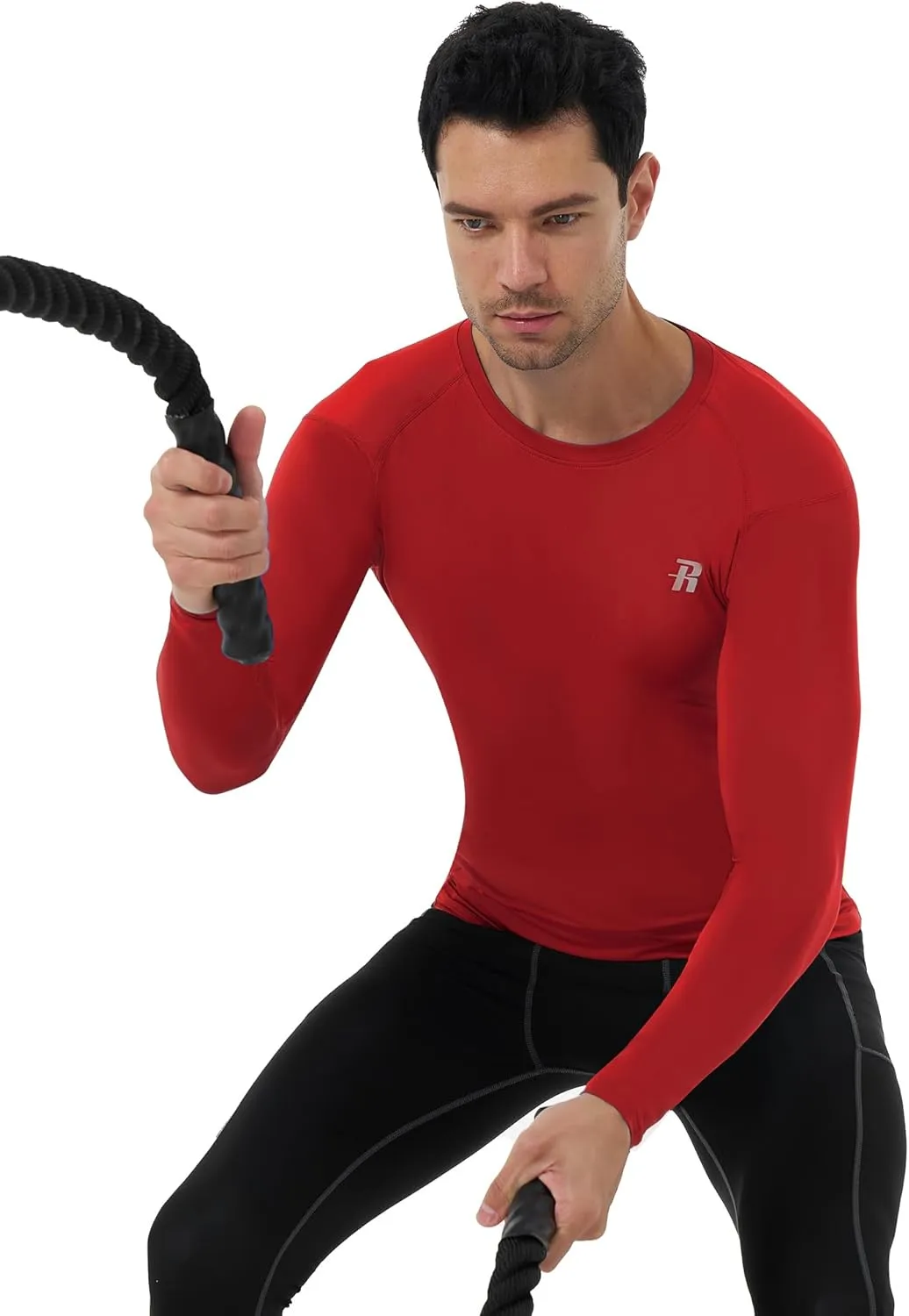Runhit Long Sleeve Compression Shirts for Men, UPF 50  Men's Compression Shirts, Running Athletic Workout Base Layer