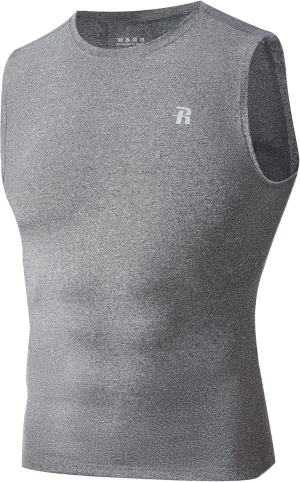 Runhit Sleeveless Compression Shirt Men Athletic Base Layer Shirts