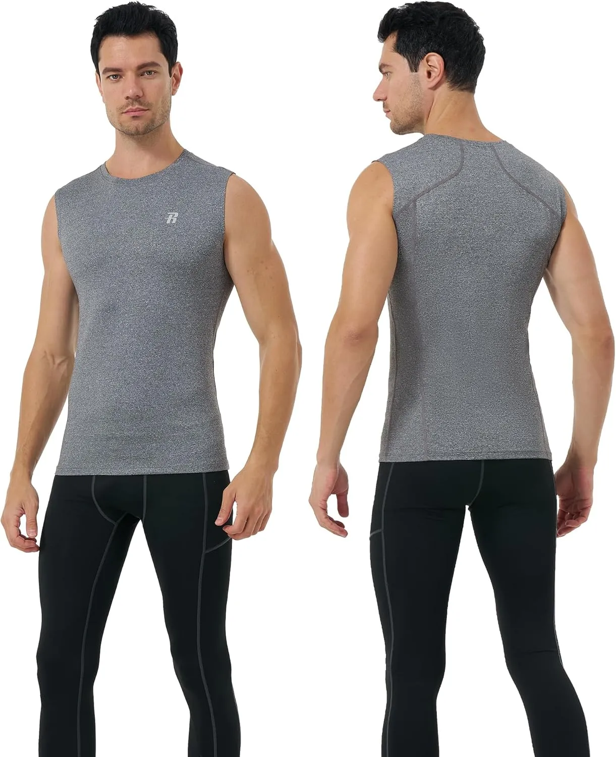 Runhit Sleeveless Compression Shirt Men Athletic Base Layer Shirts