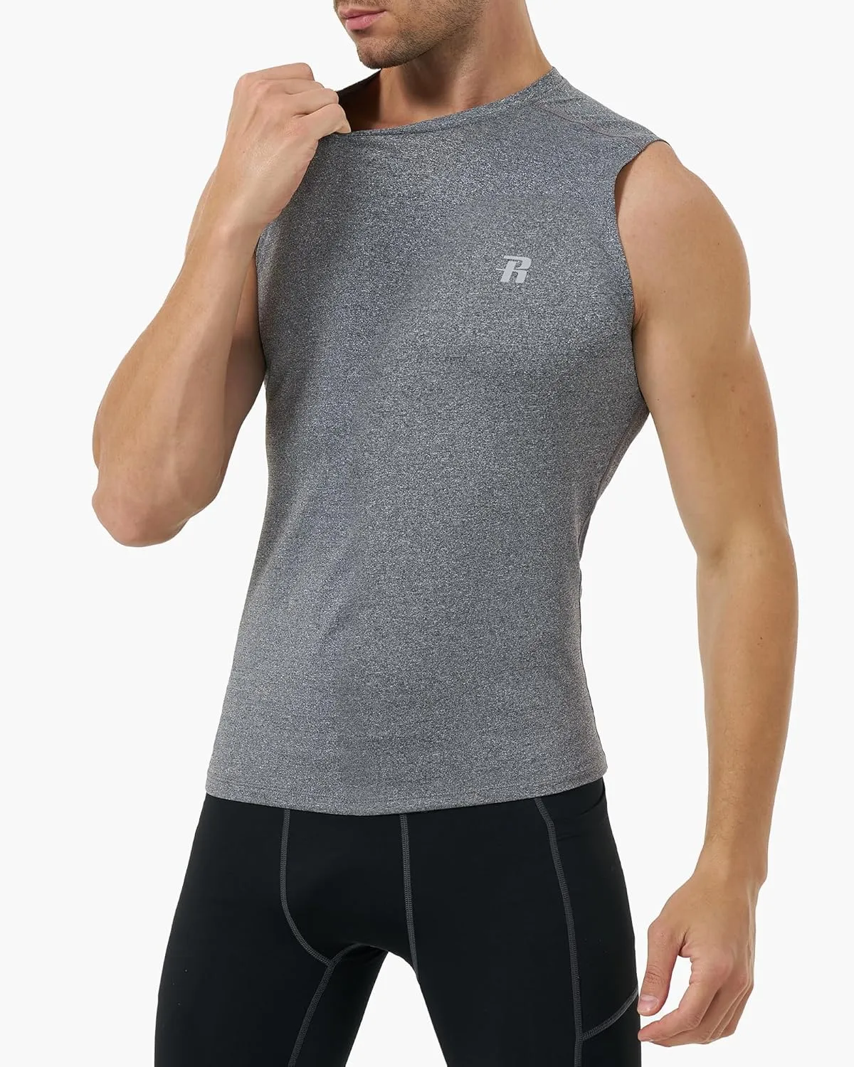 Runhit Sleeveless Compression Shirt Men Athletic Base Layer Shirts