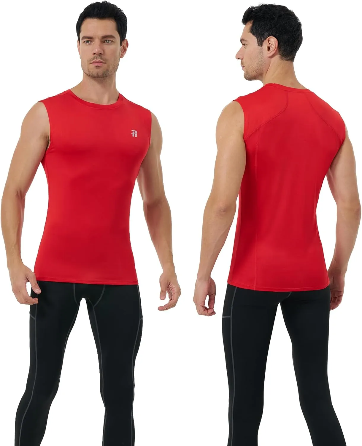 Runhit Sleeveless Compression Shirt Men Athletic Base Layer Shirts