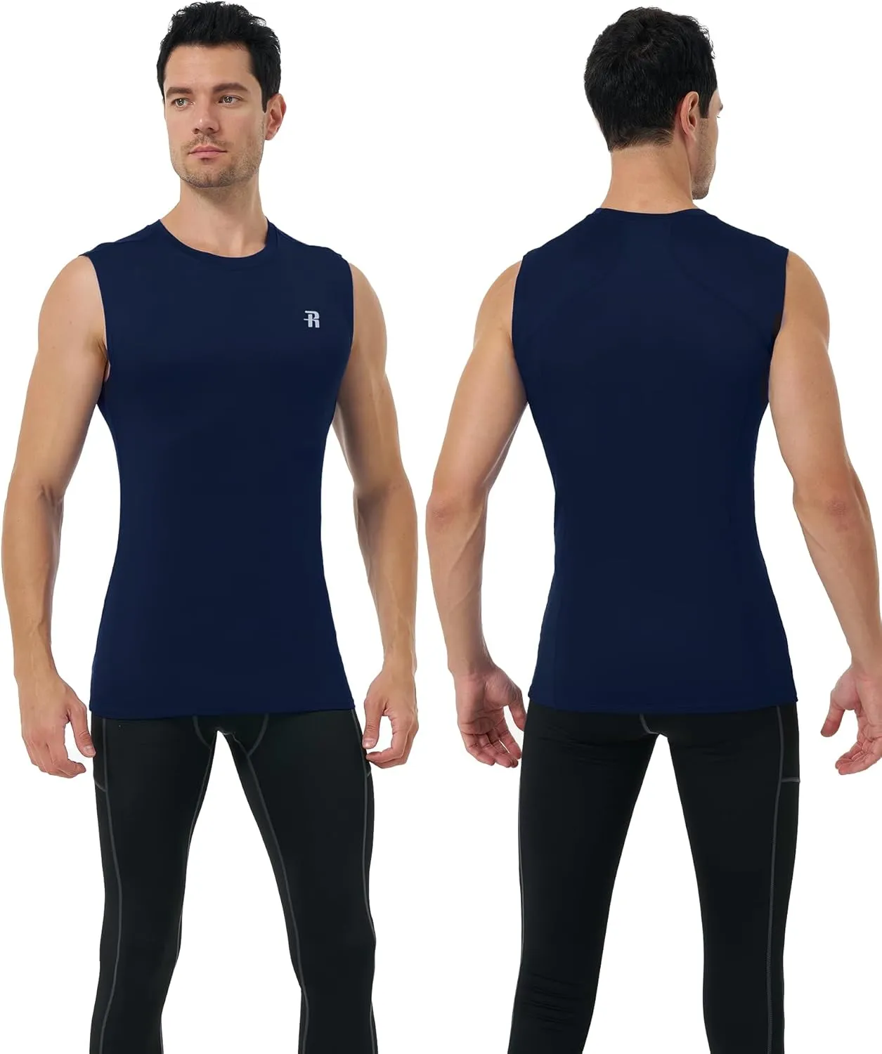 Runhit Sleeveless Compression Shirt Men Athletic Base Layer Shirts