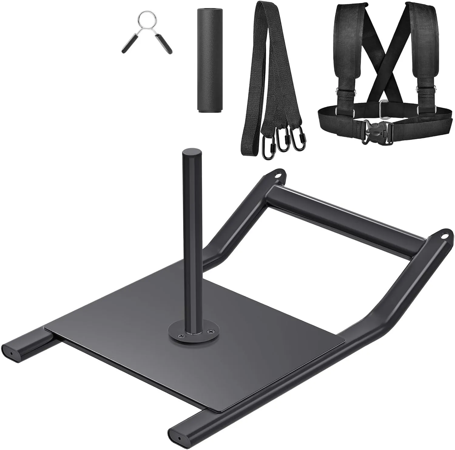 SELEWARE Weight Sled Workout Sled Fitness Strength Training Sled Speed Training Sled for Athletic Exercise and Speed Improvement Suitable for 1" and 2" Weight Plates