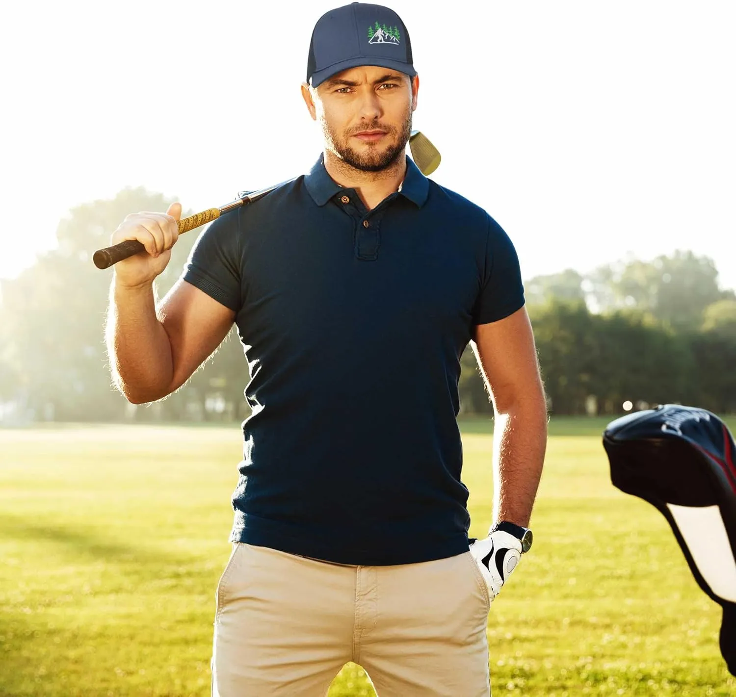 SHOHELL Bigfoot Trucker Hat - Baseball Cap for Men & Women, Adjustable Snapback Hat with Mesh Back, Fishing & Golf Hat