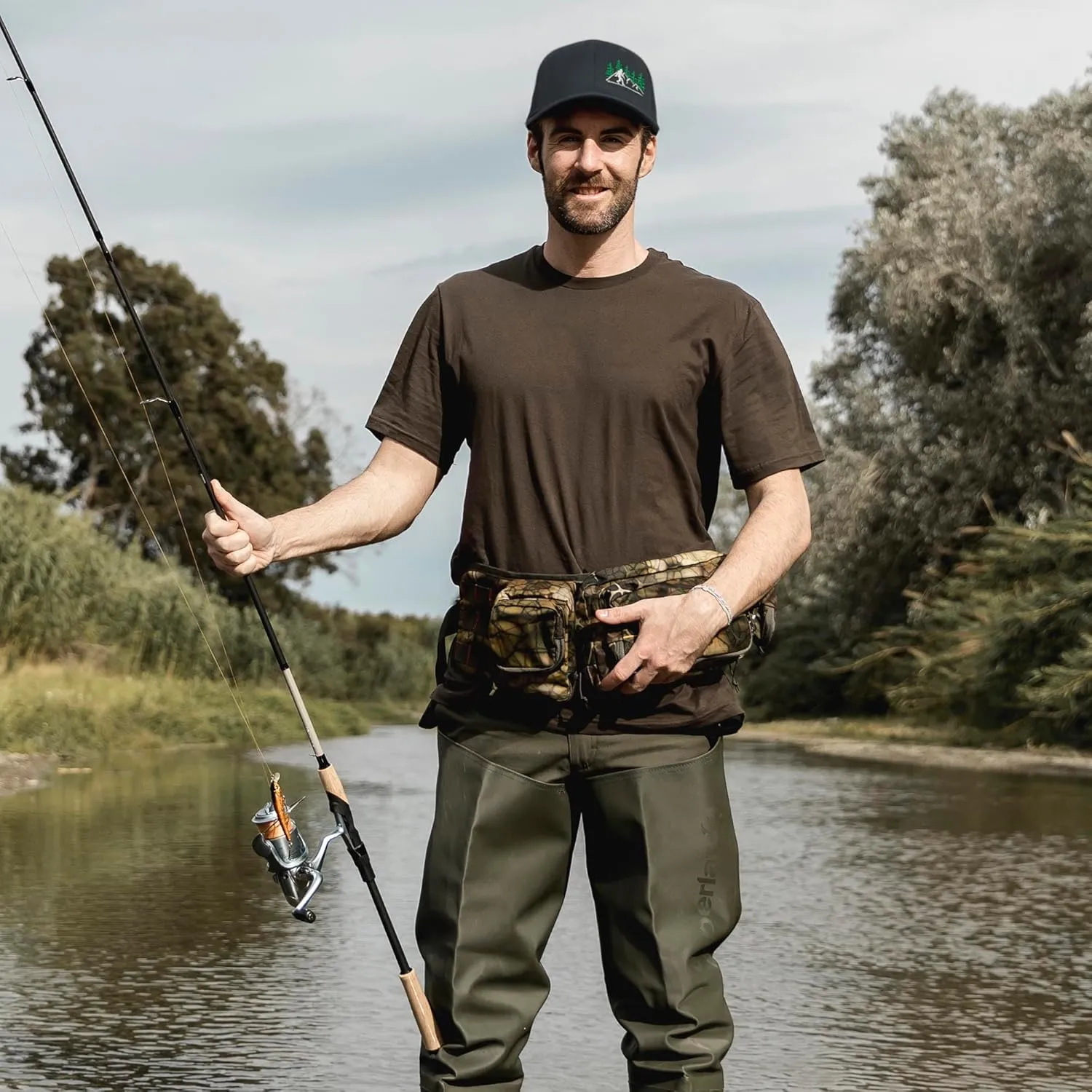 SHOHELL Bigfoot Trucker Hat - Baseball Cap for Men & Women, Adjustable Snapback Hat with Mesh Back, Fishing & Golf Hat