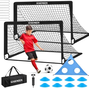 Soccer Goal, 2 of 6x4 Soccer Goals for Backyard with Soccer Net, Soccer Ball, Target, Cones, Soccer Training Equipment for Toddler Kids Youth