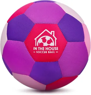 Soft Indoor Soccer Balls Size 4 - Kids Soccer Ball for Inside House and Yard - Pink Soccer Ball - Fun Soccer Gifts for Girls Dribble Juggling Skills Practicing Birthday Easter Christmas