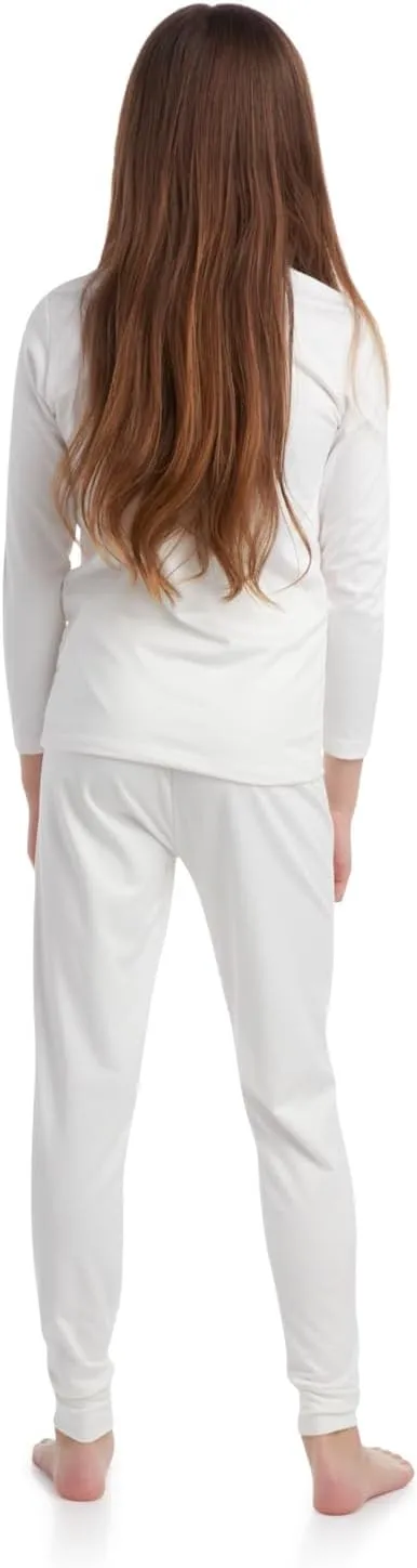 Sweet Hearts Girls' Thermal Underwear Set - 2 Piece Fleece Lined Top and Leggings Long Johns Base Layer for Kids: Made in USA