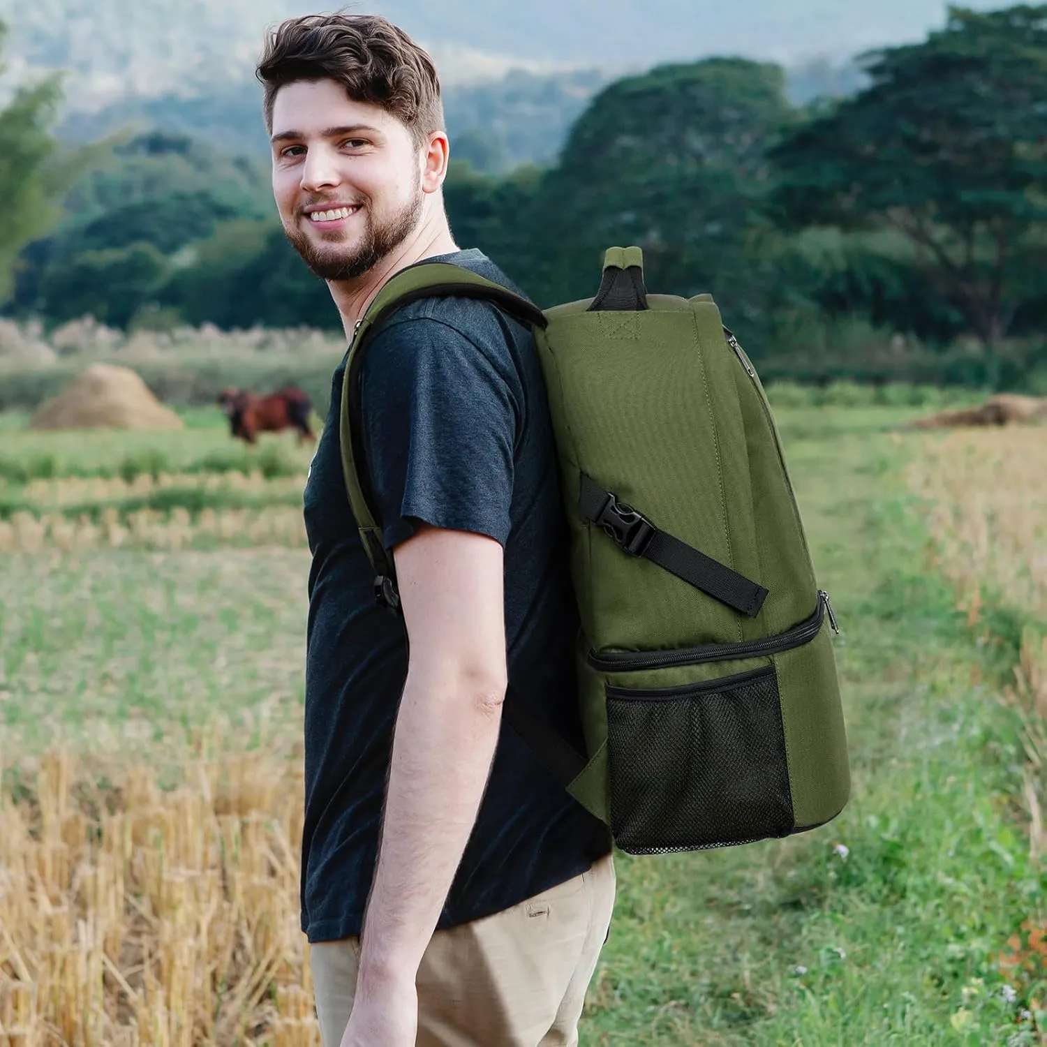 TUGUAN Insulated Cooler Backpack 38/42 Cans Double Deck Leakproof Lightweight Soft Lunch Backpack Small Cooler Bag Beach Picnic