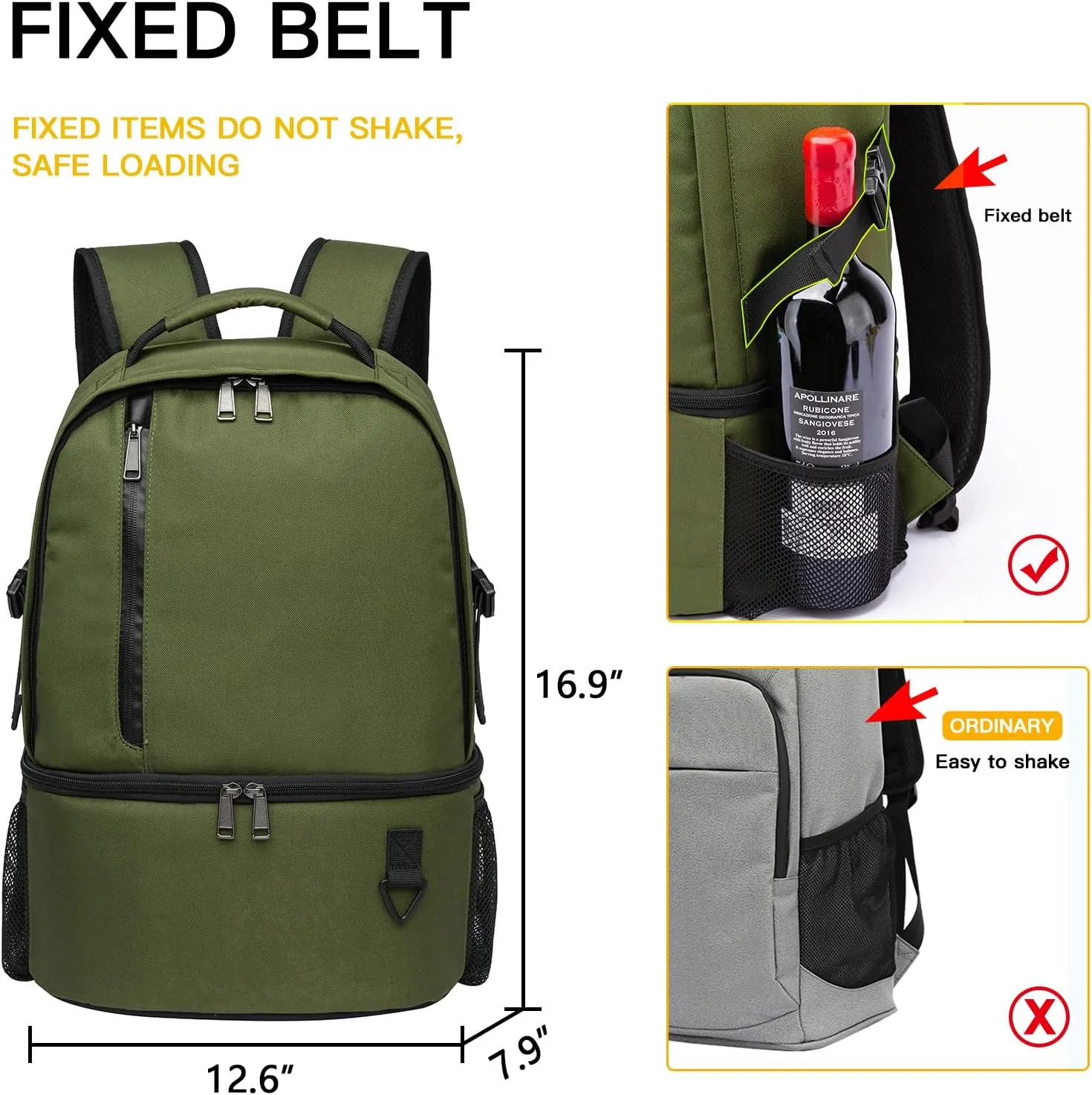 TUGUAN Insulated Cooler Backpack 38/42 Cans Double Deck Leakproof Lightweight Soft Lunch Backpack Small Cooler Bag Beach Picnic