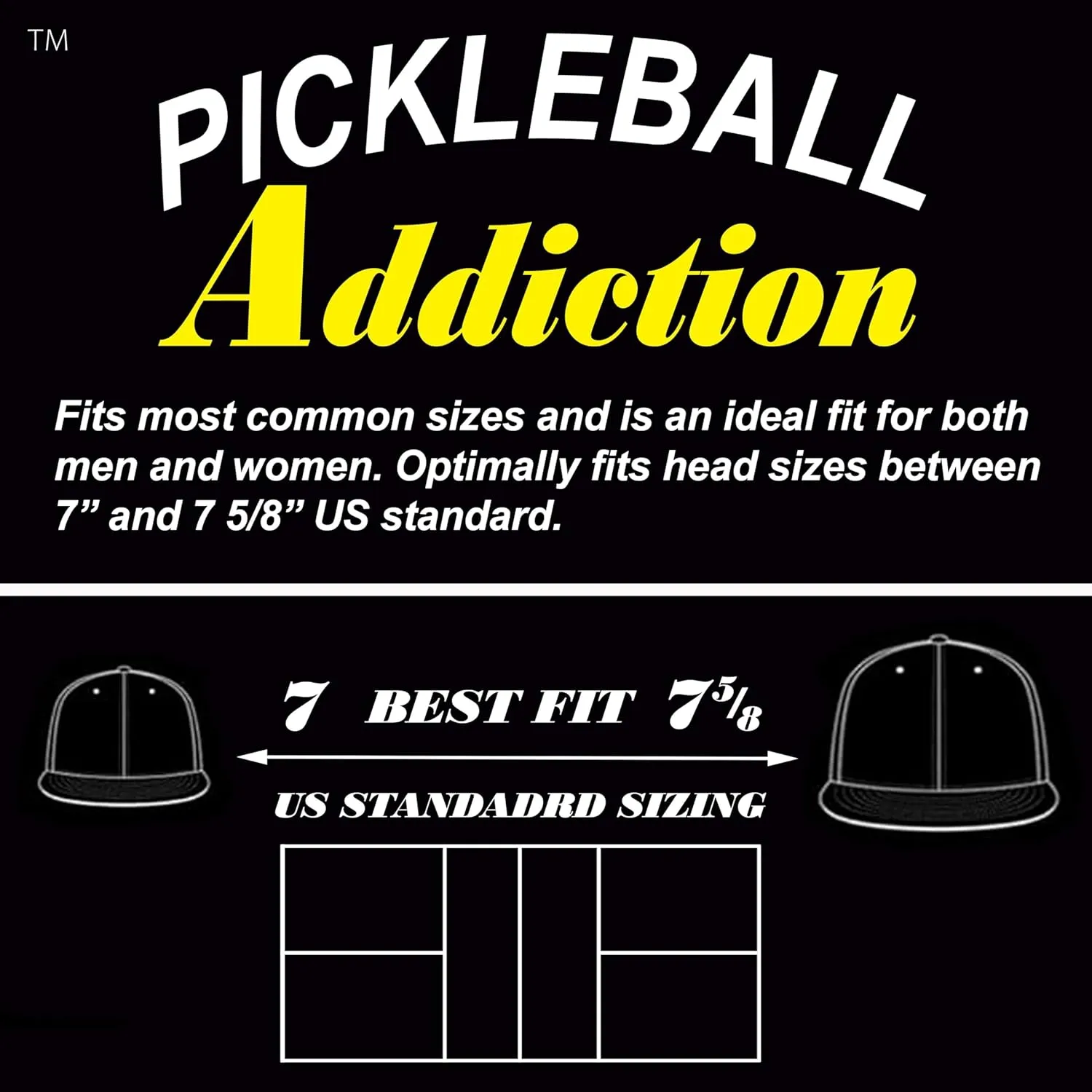 Unisex Pickleball hat. No Sweat Stains, Ultimate Comfort, Designed & Sold by a US Pickleball Family.