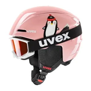 Uvex Viti Ski Helmet and Goggle Set - Pink Penguin 46-50cm