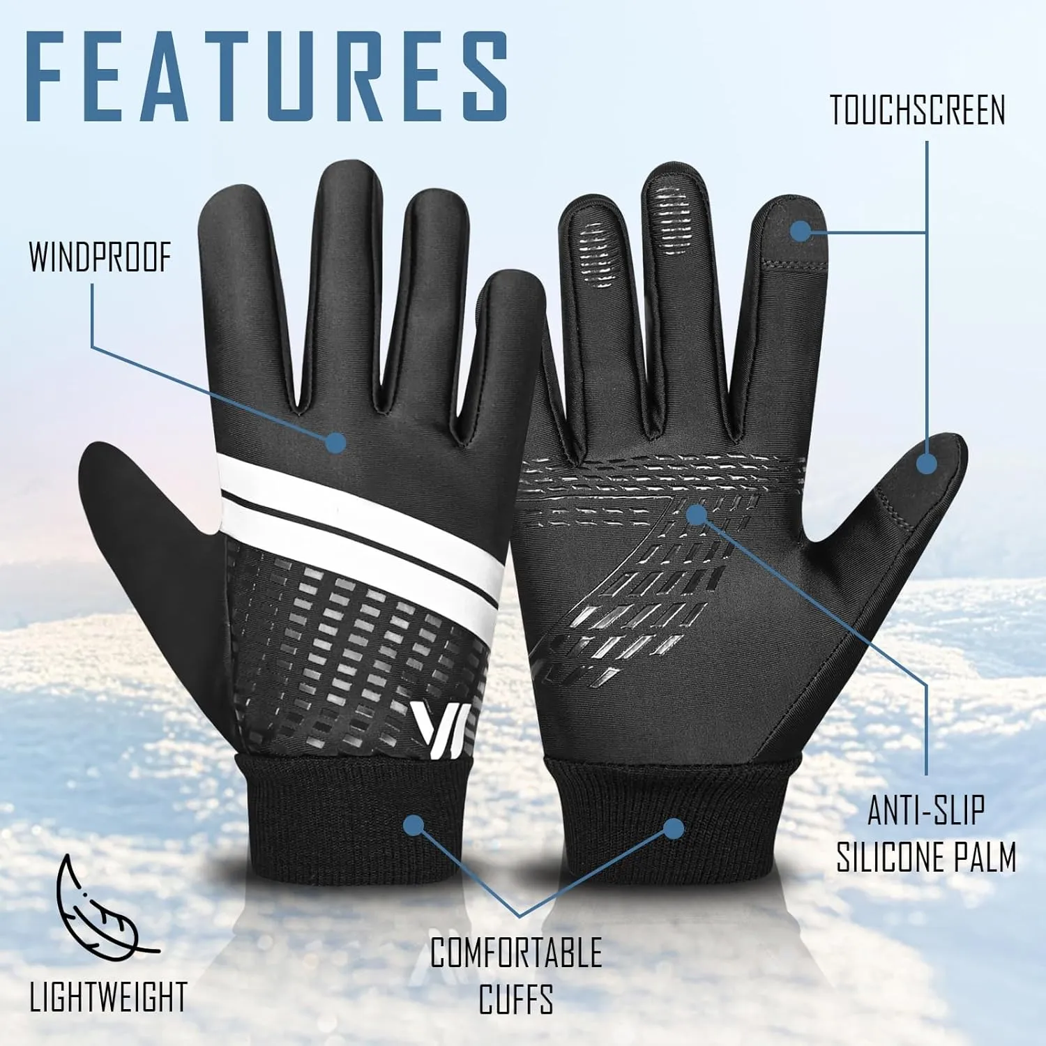 Waterproof Winter Gloves for Boys and Girls Windproof Thermal Kids Gloves,Anti-Slip, Touchscreen,Warm Mittens for Running,Cycling,Snow,Ski & Cold Weather