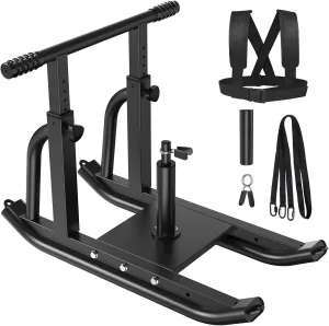 Weight Sled for Training, Push Pull Gym Equipment with Adjustable Height Handle, Workout Fitness Sled for Enhance Muscle Strength and Improve Speed, Suitable for 1" & 2" Weight Plate